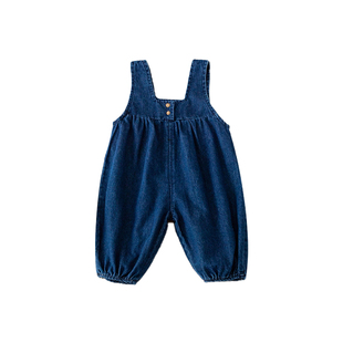 女童牛仔背带裤春秋季2026新款秋装女孩洋气宽松宝宝纯棉休闲裤子