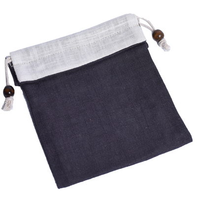 竹节抽绳束口袋文玩精囊品茗小杯