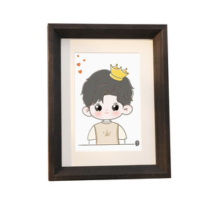 宝宝胎毛纪念品自制相框婴儿胎发画框卡通diy制作收藏相册框摆台