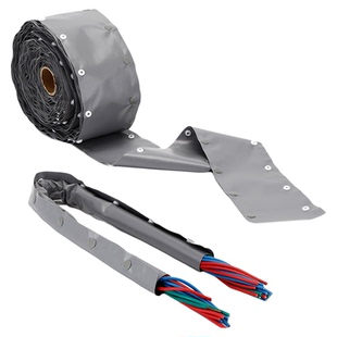 PVC扣式结束带护套管钮扣电线捆绑带包线布裹线带环保阻燃套线布