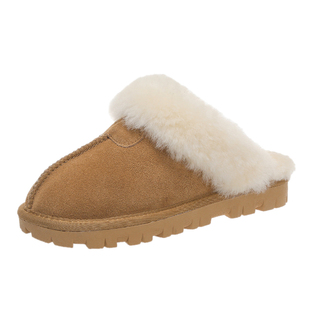 2025新款雪地靴女冬季皮毛一体厚底外穿羊毛口保暖毛毛包头棉拖鞋