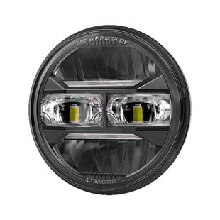 适用哈雷XL883 1200 X48 750改装LED复古大灯总成圆灯前照车头灯