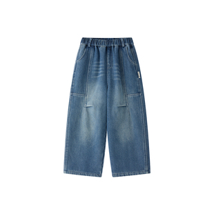 虾酱麻麻男童加绒牛仔裤冬季2026新款男孩长裤韩范保暖儿童休闲裤