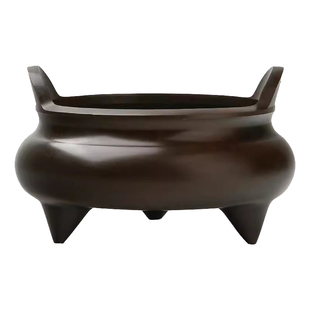 纯黄铜苏工铜香炉室内供奉上香家用香炉宣德复古中式铜香炉