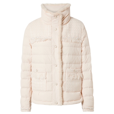 La Koradior拉珂蒂时尚冬季新款法式香风水貂毛皮云感鹅绒羽绒服