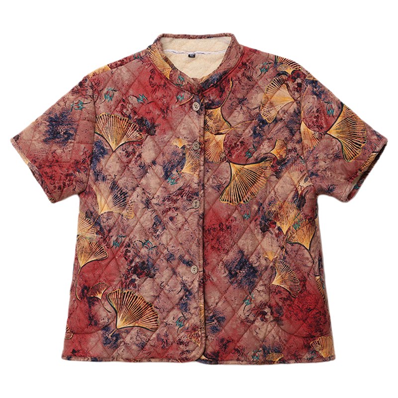 200斤妈妈冬装短袖马甲棉服外套