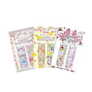 UNIZAKKA 磁性书签磁铁磁吸书签图案精美小学生儿童适用书签可爱卡通书签花卉植物书签 日本clothespin出品