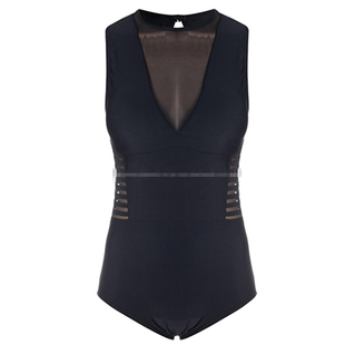 小桃红韩国泳衣女保守连体小胸聚拢性感网纱遮肚显瘦度假温泉泳装