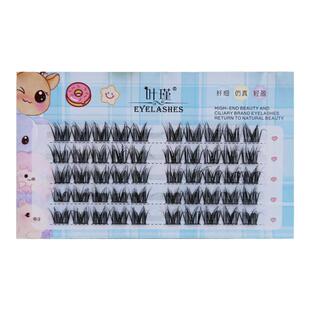 分段式假睫毛3d凌乱仙子毛硬梗卷翘漫画眼单簇自嫁接新手大眼妆