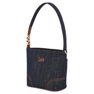 Lee官方牛仔水桶包女生斜挎包上班通勤包大容量手提菜篮子单肩包