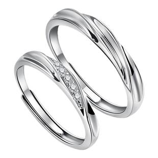 情侣对戒 999足银 小众设计 刻字定制 不掉色 学生党 闺蜜 送礼