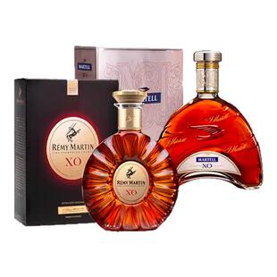 【XO白兰地组合】人头马XO700ml+马爹利XO350ml干邑白兰地 洋酒