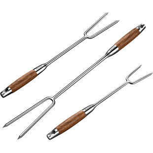 316不锈钢肉叉直叉U型叉猪肉卤肉烧烤叉家用商用长柄叉肉叉子工具