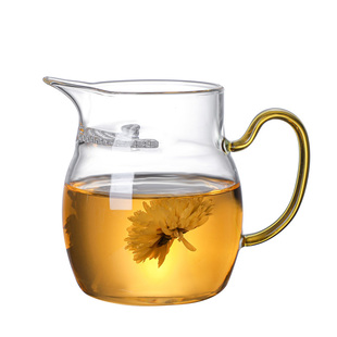 加厚耐高温玻璃月牙公道杯茶漏一体大容量带滤网分茶器耐热泡茶杯