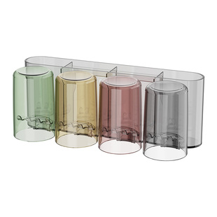 ecoco牙刷牙膏置物架抑菌卫生间壁挂式免打孔牙缸漱口杯家庭套装