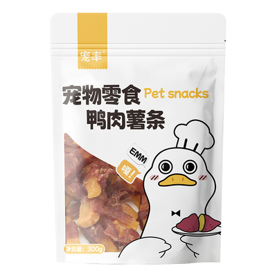 宠率狗零食鸭肉薯条磨牙棒