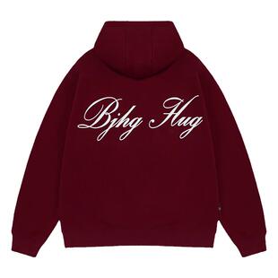 BJHG不计后果连帽卫衣男秋冬潮牌美式重磅开衫休闲情侣装宽松外套