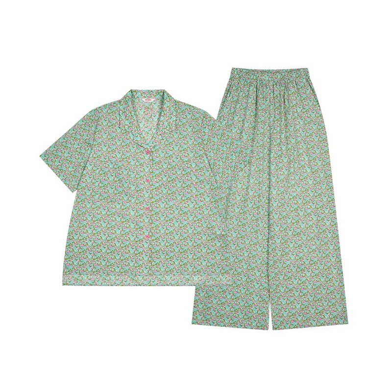 Ullala女碎花家居服套装短袖长裤