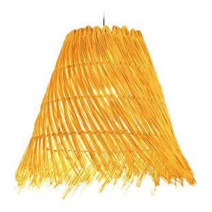 藤编吊灯餐厅复古民宿藤艺鸟巢灯日式饭店餐馆草帽灯罩竹艺竹编灯