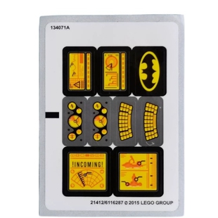 乐购建构76034超级英雄蝙蝠侠快艇大战丧钟套装贴纸片21411/21412