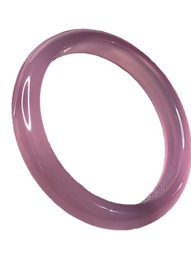 天然冰种玉髓手镯女款玉石水晶细款少女玉镯粉紫色旺夫玛瑙手镯子