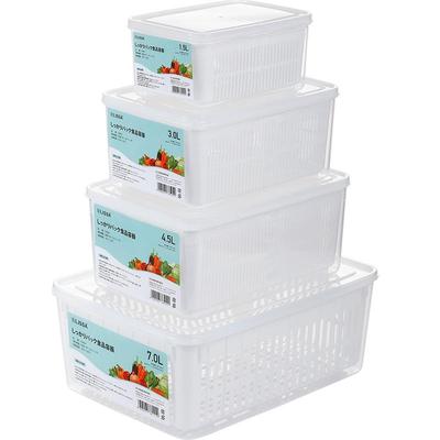 日本冰箱蔬菜葱姜蒜沥水保鲜盒