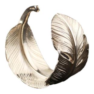 一休高桥吾郎风格 鹫见太郎TW 925 纯银中号羽毛戒指 指环 男女款