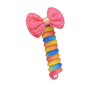 儿童彩色卷卷电话绳发圈女童不伤发发绳皮筋儿童花朵头绳编发头饰