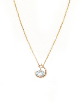 项链925纯银纯美十字链女海蓝宝