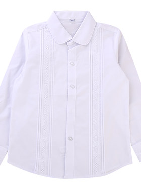 纯白色长袖纯棉衬衣校服春秋