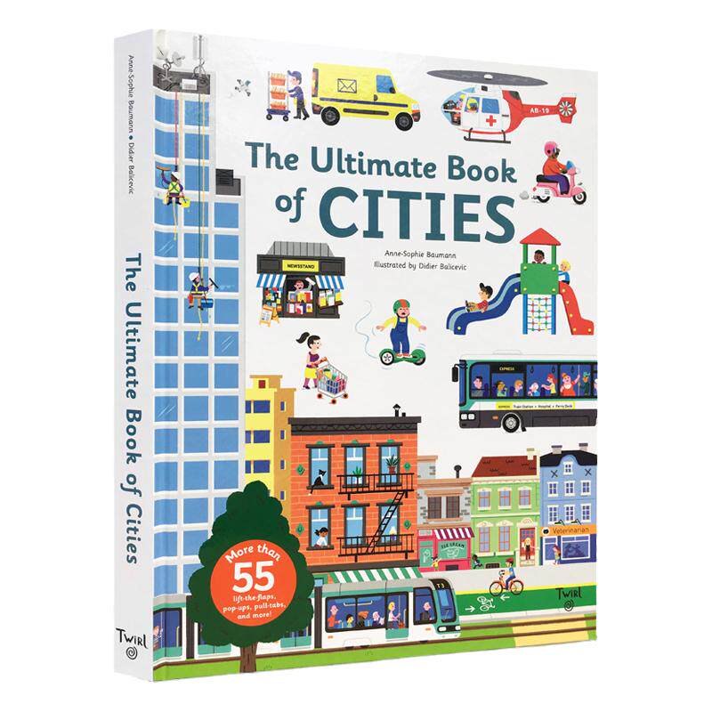 预售【英文原版】The Ultimate Book of Cities Anne-Sophie Baumann儿童汽车绘本 趣味科普立体翻翻书 游戏操作书 城市大全 5-8岁