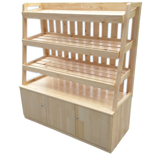 实木面包架子超市商场便利店蛋糕糕点货架中岛柜木质层板展示柜