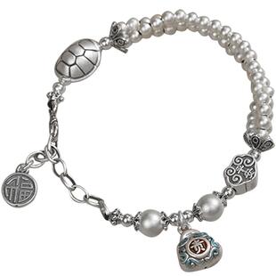 吴越老银铺足银999富甲一方手链复古民族风手串时尚百搭招财手链