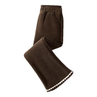 真维斯女童加绒裤子2025新款加厚一体绒女大童微喇长裤儿童喇叭裤