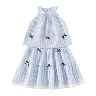 贝贝城女童套装裙子2026夏季新款蝴蝶结超洋气时髦小女孩时尚夏装