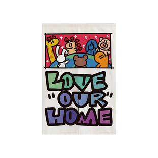 涂鸦艺术门帘隔断帘家用卧室卫生间免打孔厕所遮挡帘儿童房间布帘