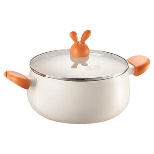 爱仕达陶瓷汤锅无氟涂层不粘双耳家用蒸锅煮粥煮面炖锅蒸煮一体