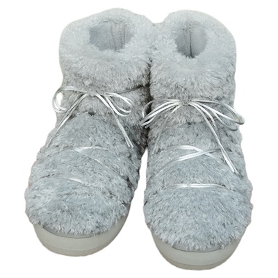 双排缎带厚底短款卷毛靴