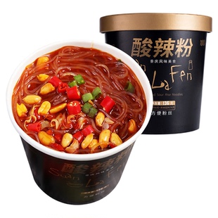 莫小仙重庆酸辣粉桶装宽粉红薯粉丝冲泡免煮方便面懒人出游速食