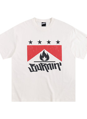 万宝路方片logo短袖男夏季