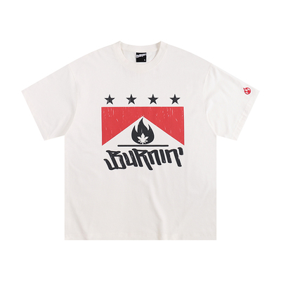 万宝路方片logo短袖男夏季