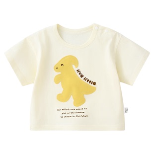 男童短袖t恤夏季宝宝纯棉上衣透气儿童7A抗菌婴儿女童夏日半袖a类