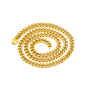 GRGR 18K黄金色古巴链项链男嘻哈女同款高级颈链欧美潮流衣服搭配