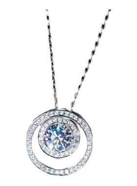 圆盘圈圈项链铂金欧美风格