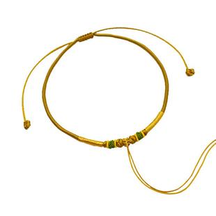 宝宝儿童婴儿周岁平安黄金长命锁吊坠项圈金锁编织绳红色项链挂绳