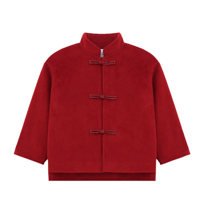 派町童装男童棉服儿童古典呢子年服外套2025新款男孩冬装亲肤保暖