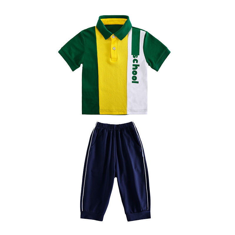 四五六年级小学生校服夏装短袖七分裤班服幼儿园园服冲锋衣三件套