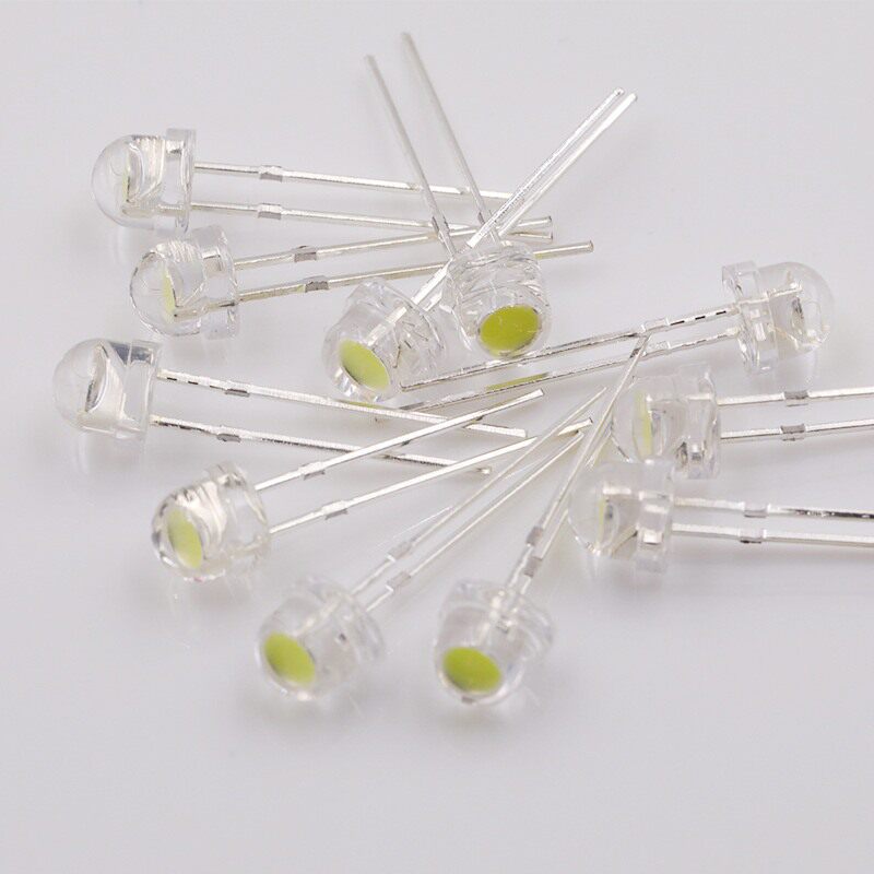 好莱光5MM草帽大LED发光照明F5二极管灯白光0.5Wled珠高草帽亮杯