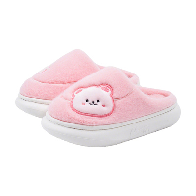 回力女孩棉拖鞋冬季家居室内防滑厚底加绒保暖男孩中大童毛毛拖鞋