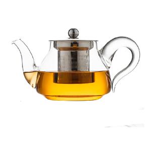 金镶玉泡茶壶单壶耐热玻璃茶壶办公室花茶壶家用高硼硅侧把煮茶壶
